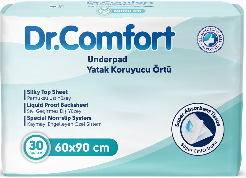 Пелюшки поглинаючі Dr Comfort 60х90 см 30 шт